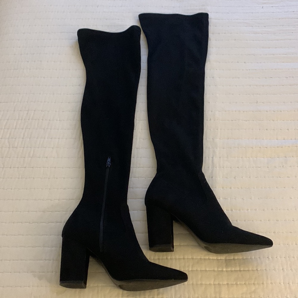 Steve Madden OTK Black Suede Booties
